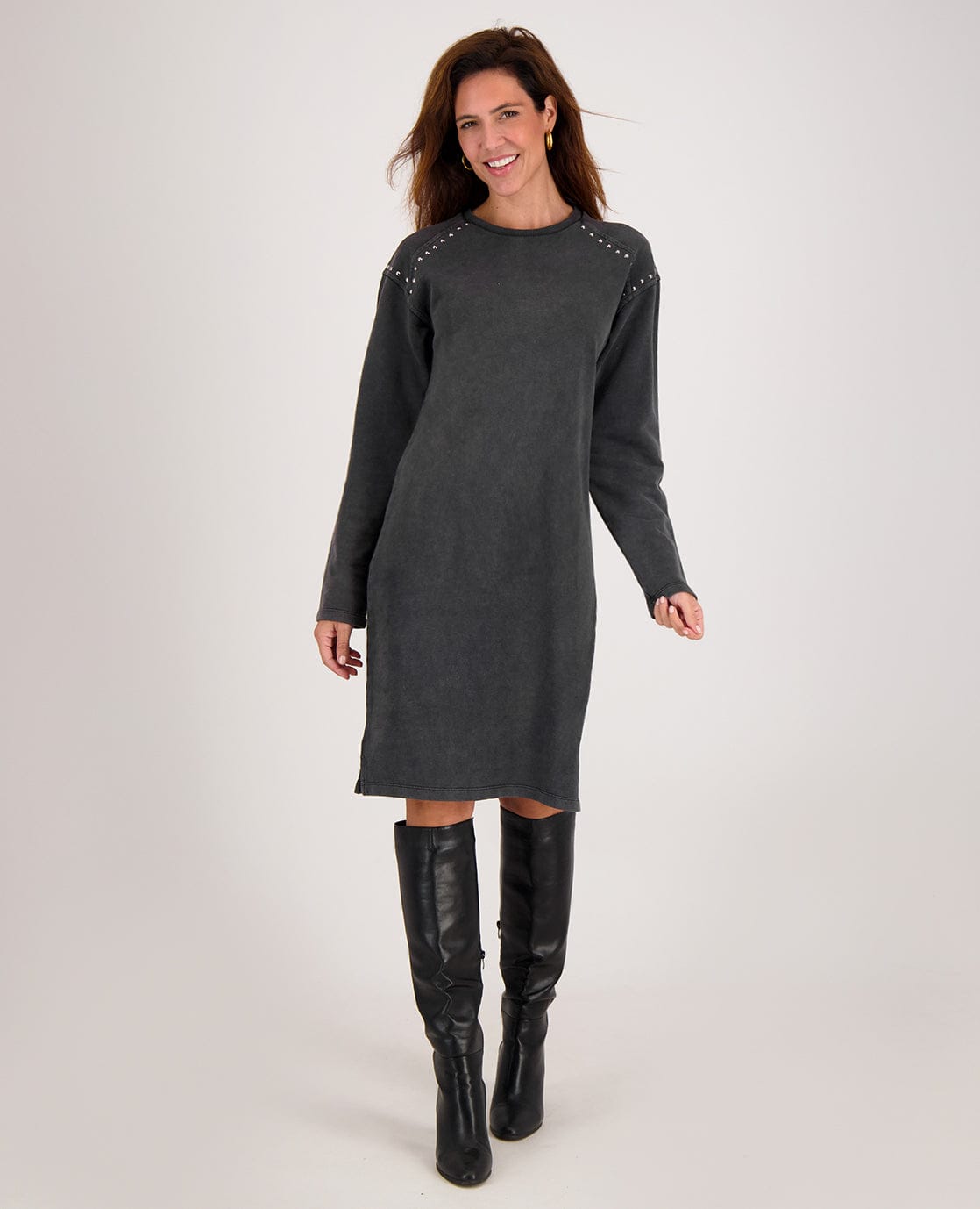 Je m'appelle Jurken Charcoal Black / XS Sweatdress Pinn | Charcoal Black