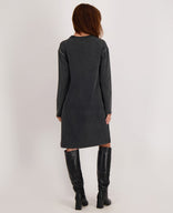 Je m'appelle Jurken Sweatdress Pinn | Charcoal Black