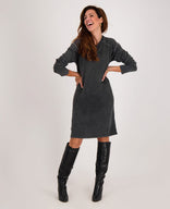 Je m'appelle Jurken Sweatdress Pinn | Charcoal Black