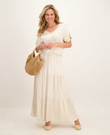Je m'appelle Jurken Champagne / S Skirt Scarlet | Champagne