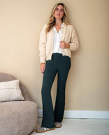 Je m'appelle Broeken Peacock Green / XS / Regular Pant Flare Amber | Peacock Green