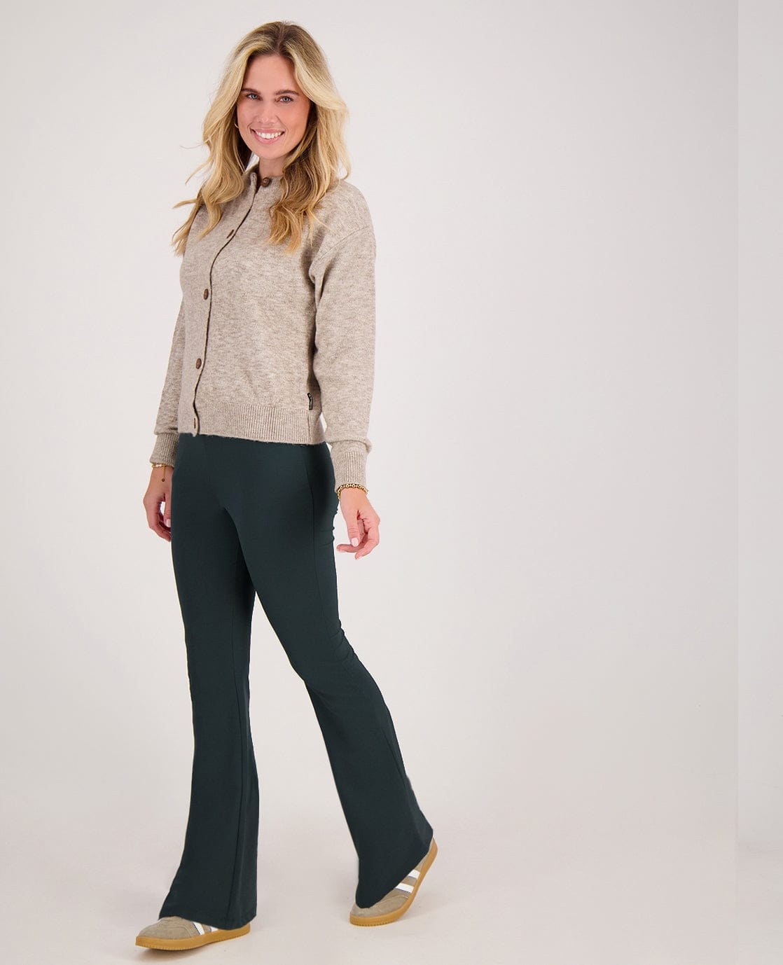 Je m'appelle Broeken Pant Flare Amber | Peacock Green