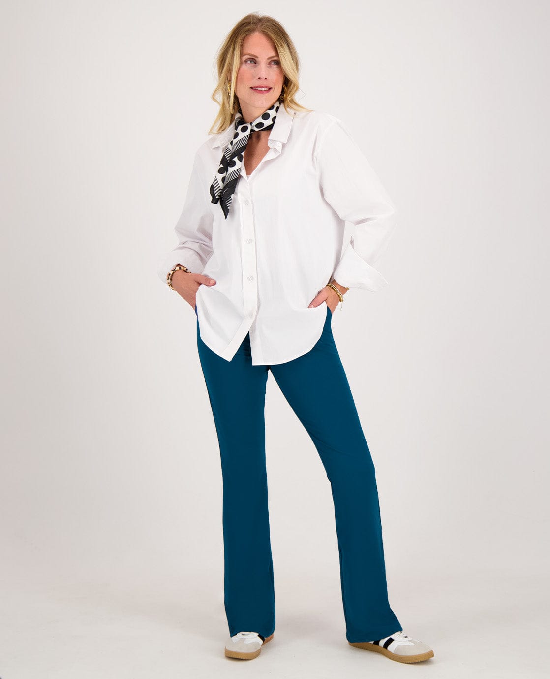 Je m'appelle Broeken Moroccan Blue / XS / Regular Pant Flare Travel | Moroccan Blue