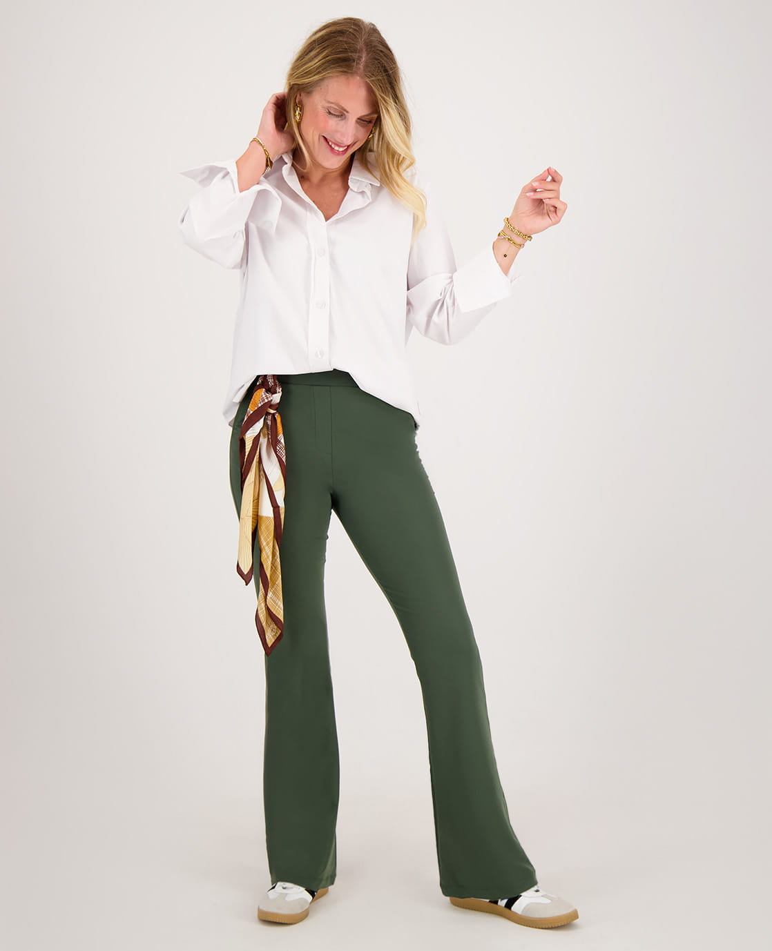 Je m'appelle Broeken Pant Flare Travel | Autumn Green