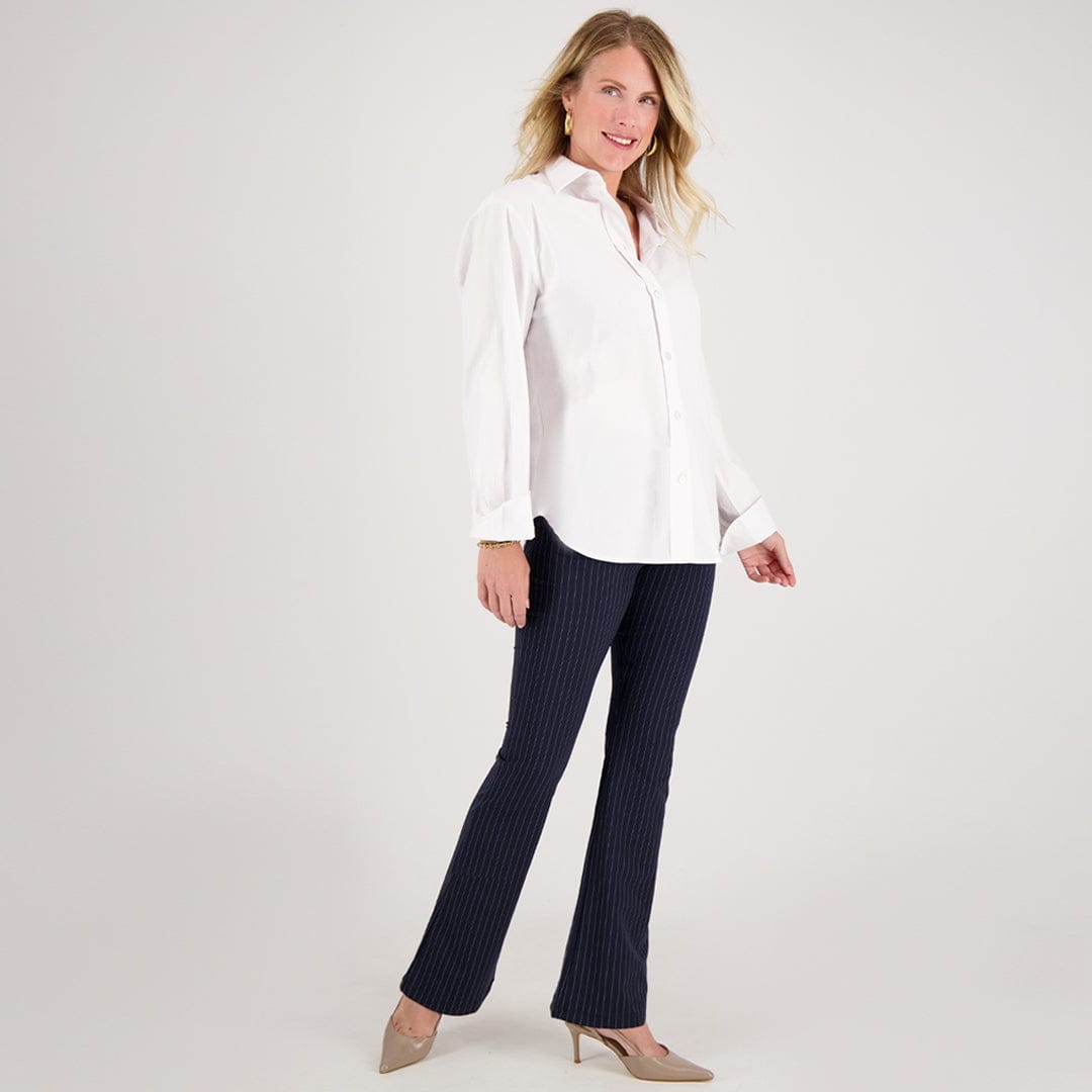 Je m'appelle Broeken Pant Flare Travel | Donkerblauw/Wit