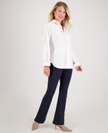 Je m'appelle Broeken Donkerblauw/Wit / XS / Regular Pant Flare Travel | Donkerblauw/Wit