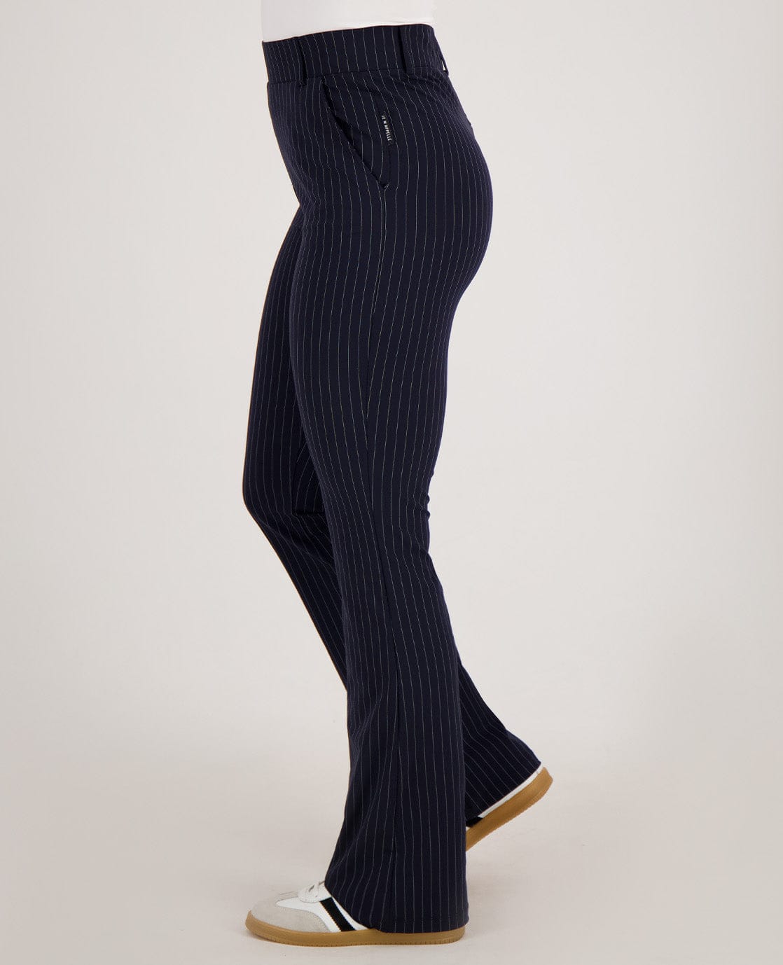 Je m'appelle Broeken Pant Flare Travel | Donkerblauw/Wit