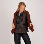Je m'appelle Tops Blouse Ruche | Chocolate Brown / Black