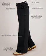 Je m'appelle Broeken Pant Lizzy Travel Brushed | Zwart