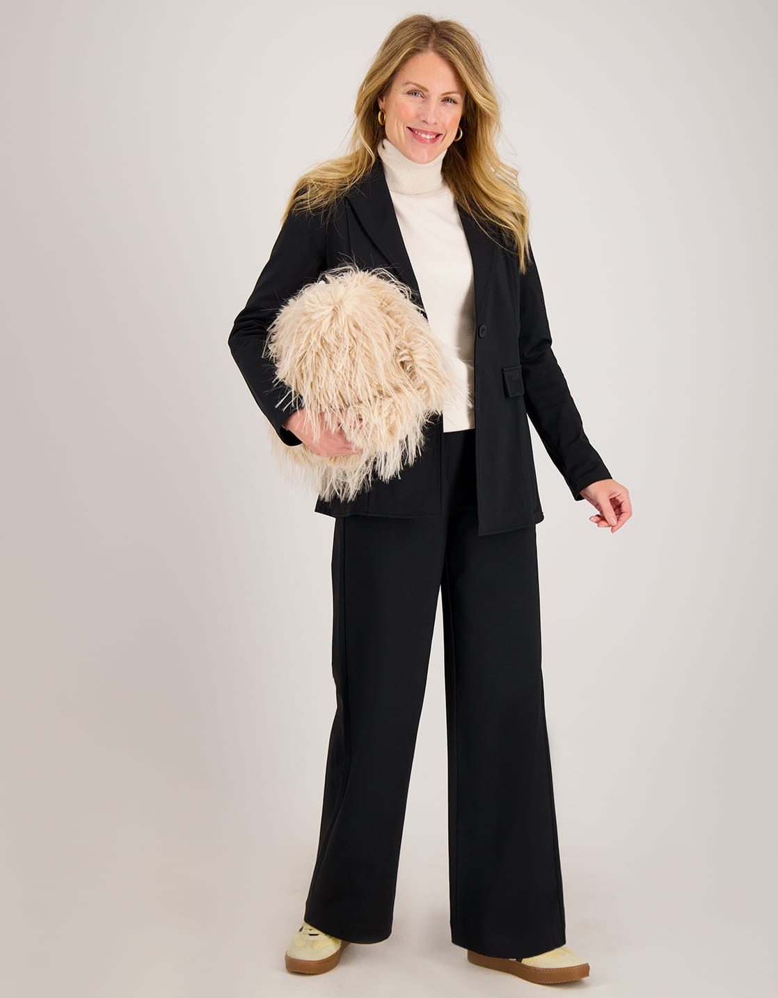 Je m'appelle Broeken Pant Lizzy Travel Brushed | Zwart