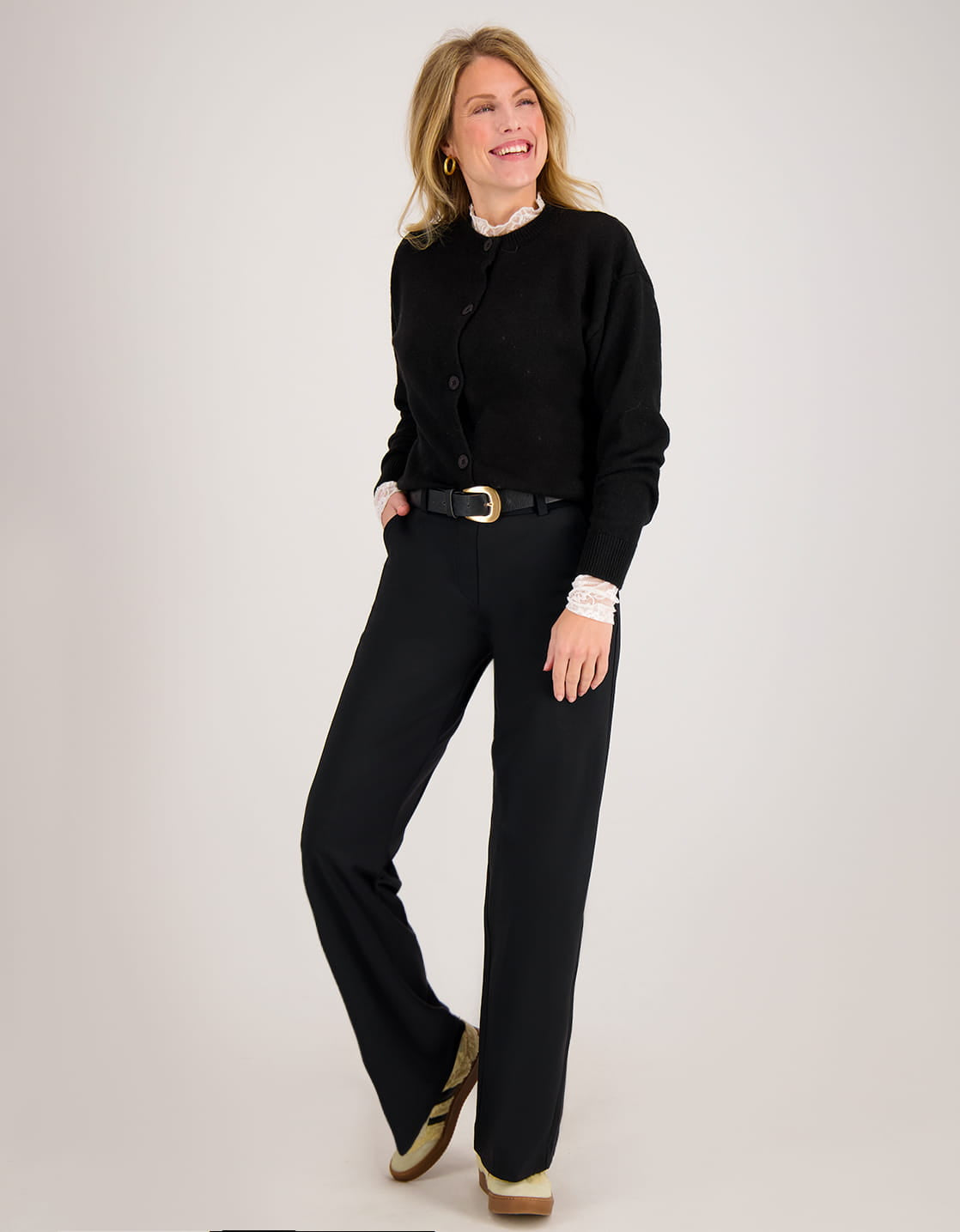 Je m'appelle Broeken Pant Lizzy Travel Brushed | Zwart