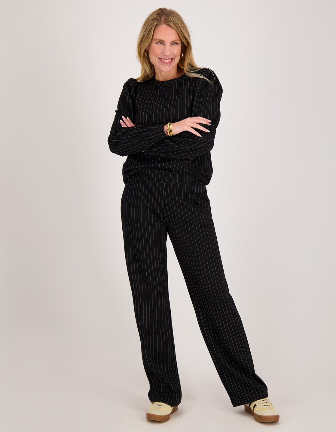 Je m'appelle Broeken Pant Manhattan | Zwart / Ecru