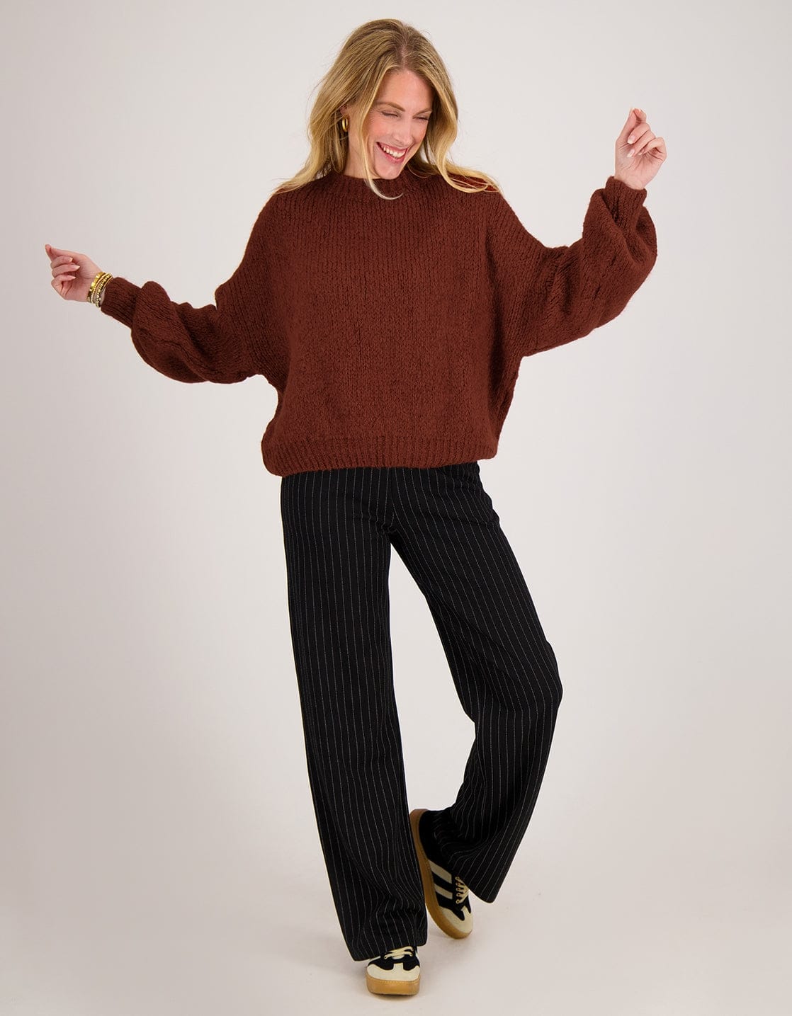 Je m'appelle Broeken Pant Manhattan | Zwart / Ecru