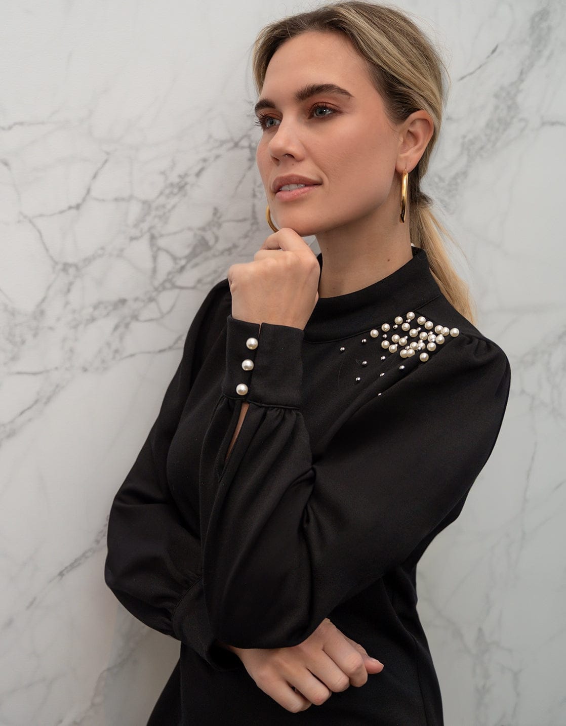 Je m'appelle Jurken Limited Robe Pearls | Zwart