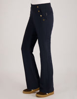 Je m'appelle Broeken Pant Straight Buttons Travel | Donkerblauw