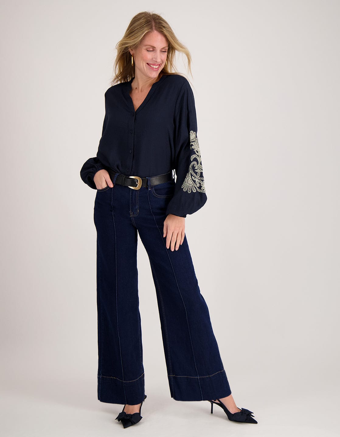 Je m'appelle Broeken Indigo / XS / Regular Pant Stretch Denim | Indigo