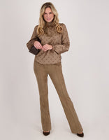 Je m'appelle Broeken Caramel / XS / Short Pant Flare Suedine | Caramel