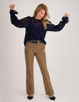 Je m'appelle Broeken Pant Flare Suedine | Caramel