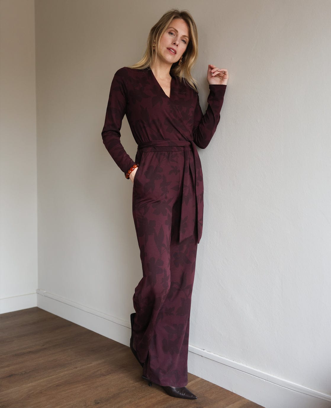 Je m'appelle Broeken Jumpsuit Carol | Dark Burgundy