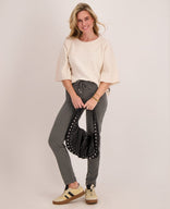 Je m'appelle Broeken Medium Grey / Off White / XS / (30'') Pant Pinstripe | Medium Grey / Off White