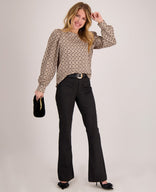 Je m'appelle Broeken Pant Flare Stretch Denim | Zwart