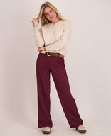 Je m'appelle Broeken Burgundy / Off White / XS / (30'') Pant Straight | Burgundy / Off White