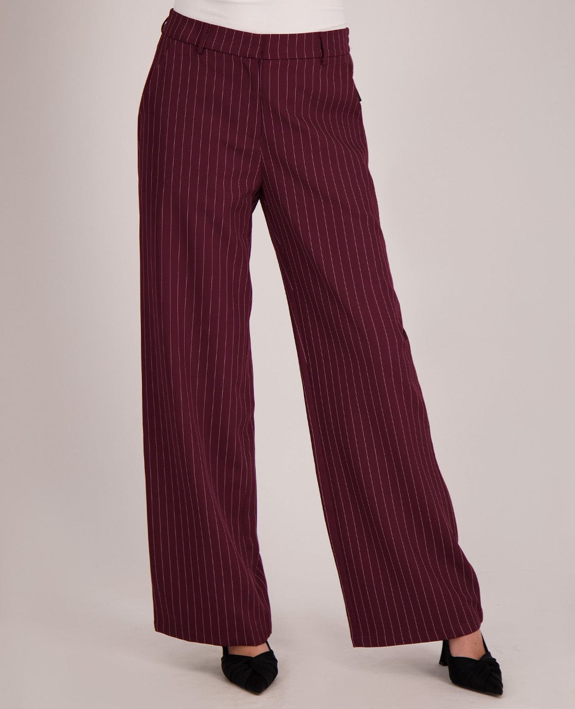 Je m'appelle Broeken Pant Straight | Burgundy / Off White