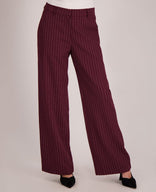 Je m'appelle Broeken Pant Straight | Burgundy / Off White