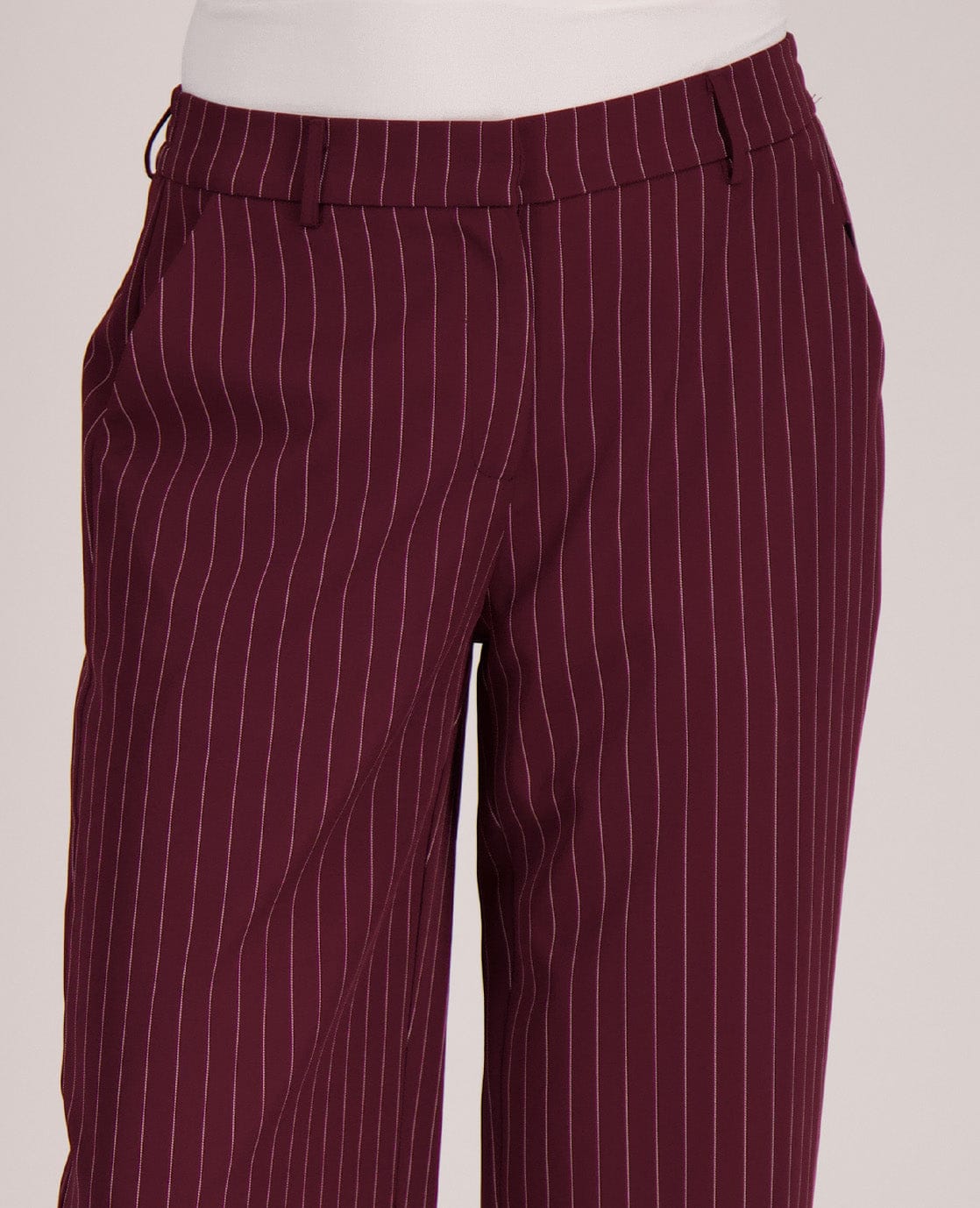 Je m'appelle Broeken Pant Straight | Burgundy / Off White