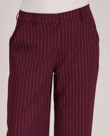 Je m'appelle Broeken Pant Straight | Burgundy / Off White