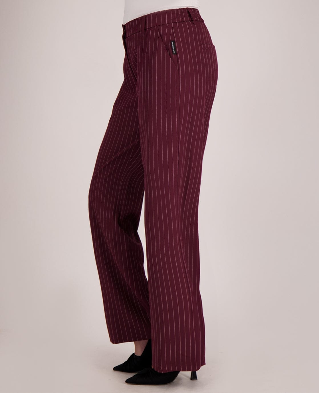 Je m'appelle Broeken Pant Straight | Burgundy / Off White