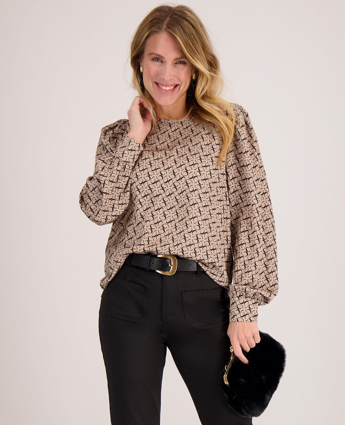 Je m'appelle Tops Warm Beige / Zwart / XS Top Madeleine | Warm Beige / Zwart