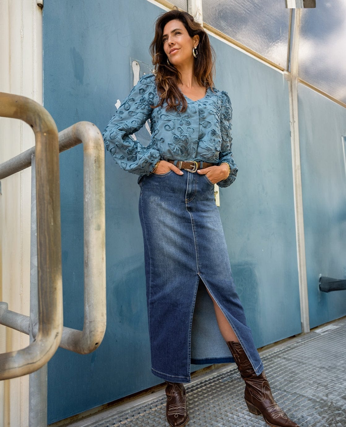 Je m'appelle Jurken Skirt Denim Stretch | Medium Denim Blue