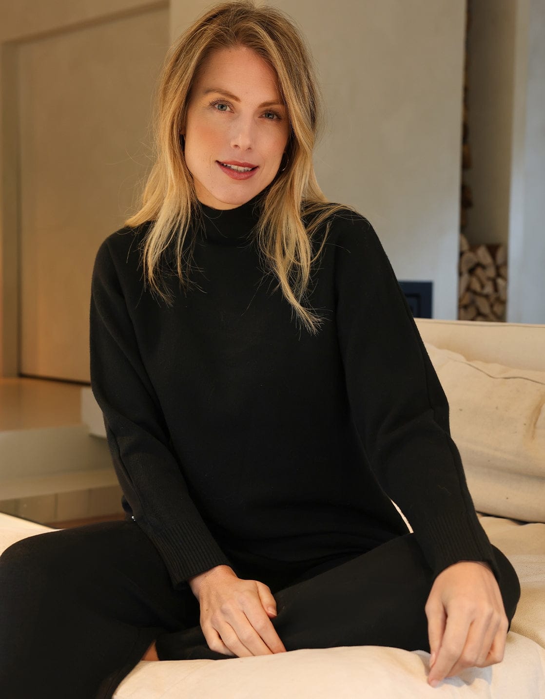 Je m'appelle Tops Zwart / S Pull Cosy Colle | Zwart