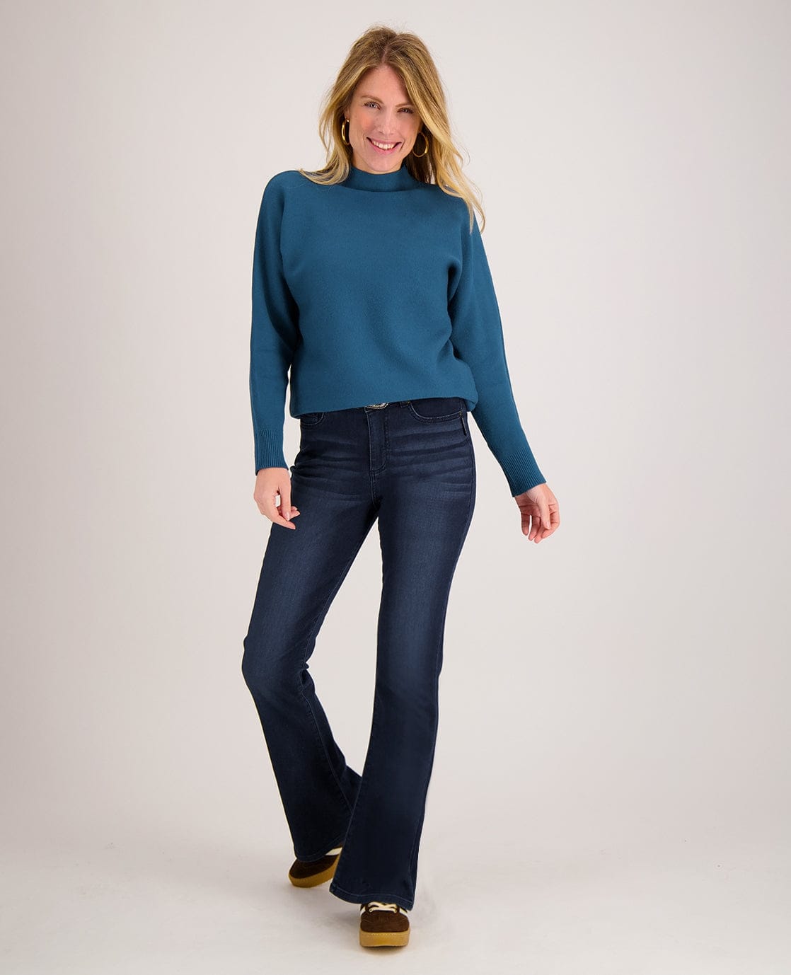 Je m'appelle Tops Pull Cosy Colle | Petrol