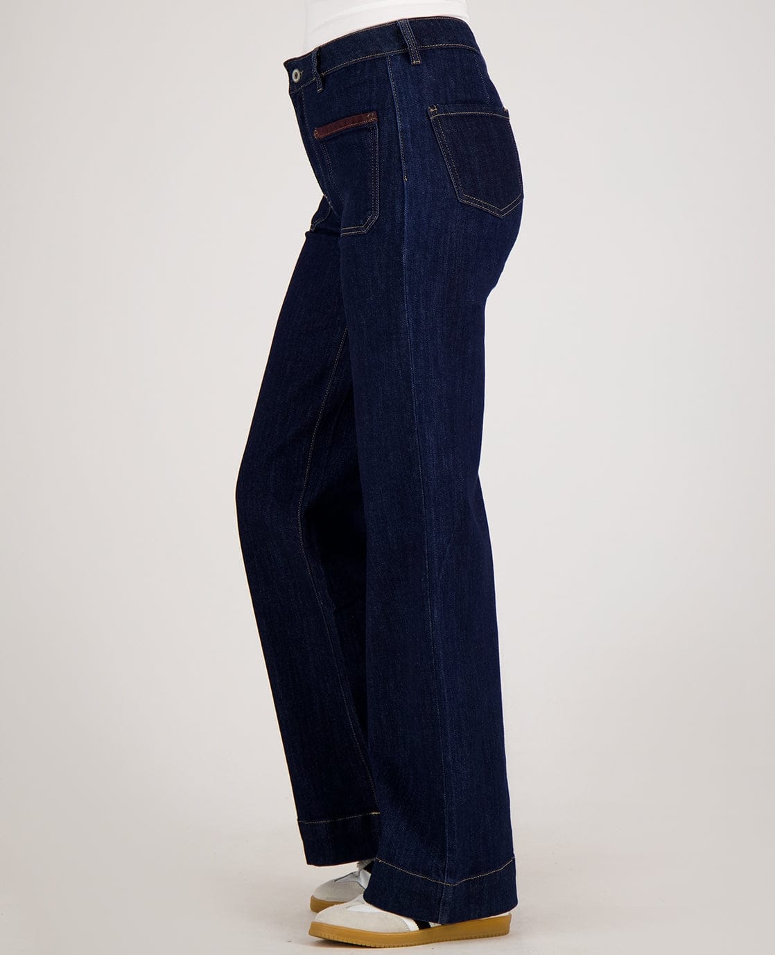 Je m'appelle Broeken Pant Straight Stretch Denim | Dark Blue Denim