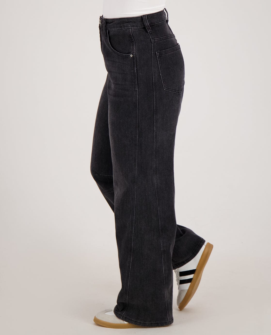 Je m'appelle Broeken Pant Straight Stretch Denim | Dark Grey Denim