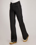 Je m'appelle Broeken Pant Faux Leather | Black Coated