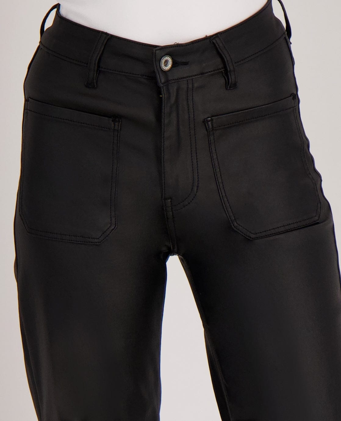 Je m'appelle Broeken Pant Faux Leather | Black Coated