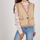 Je m'appelle Tops Beige / S/M Gilet Teddy | Beige