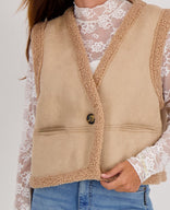 Je m'appelle Tops Gilet Teddy | Beige