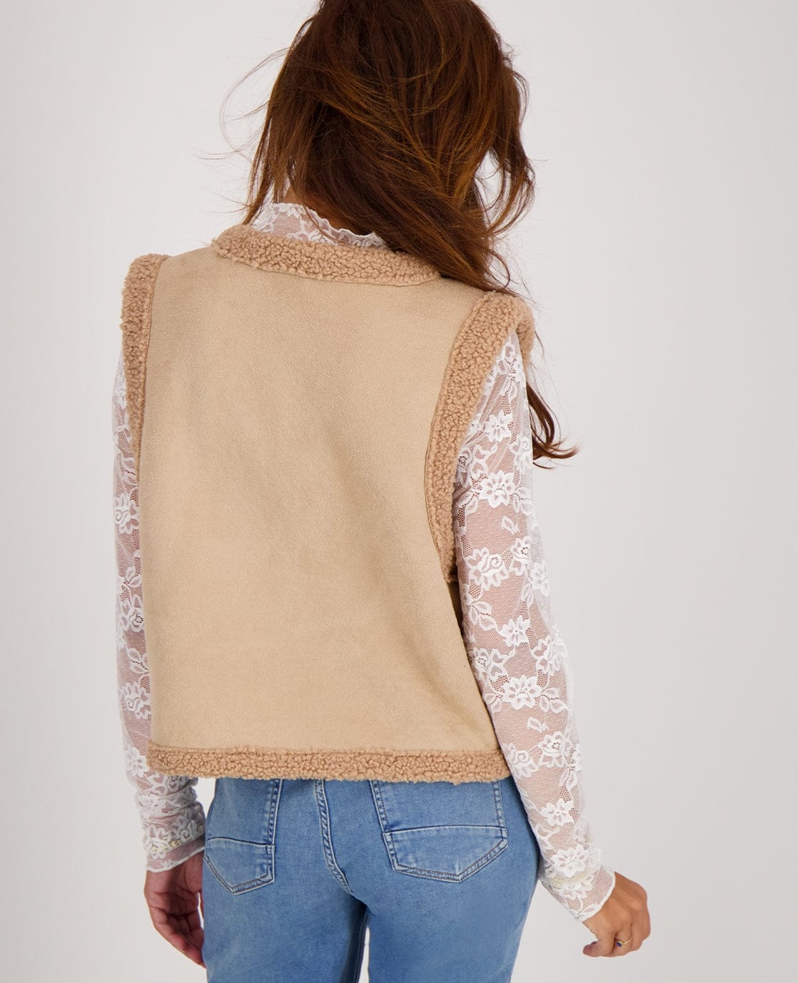 Je m'appelle Tops Gilet Teddy | Beige