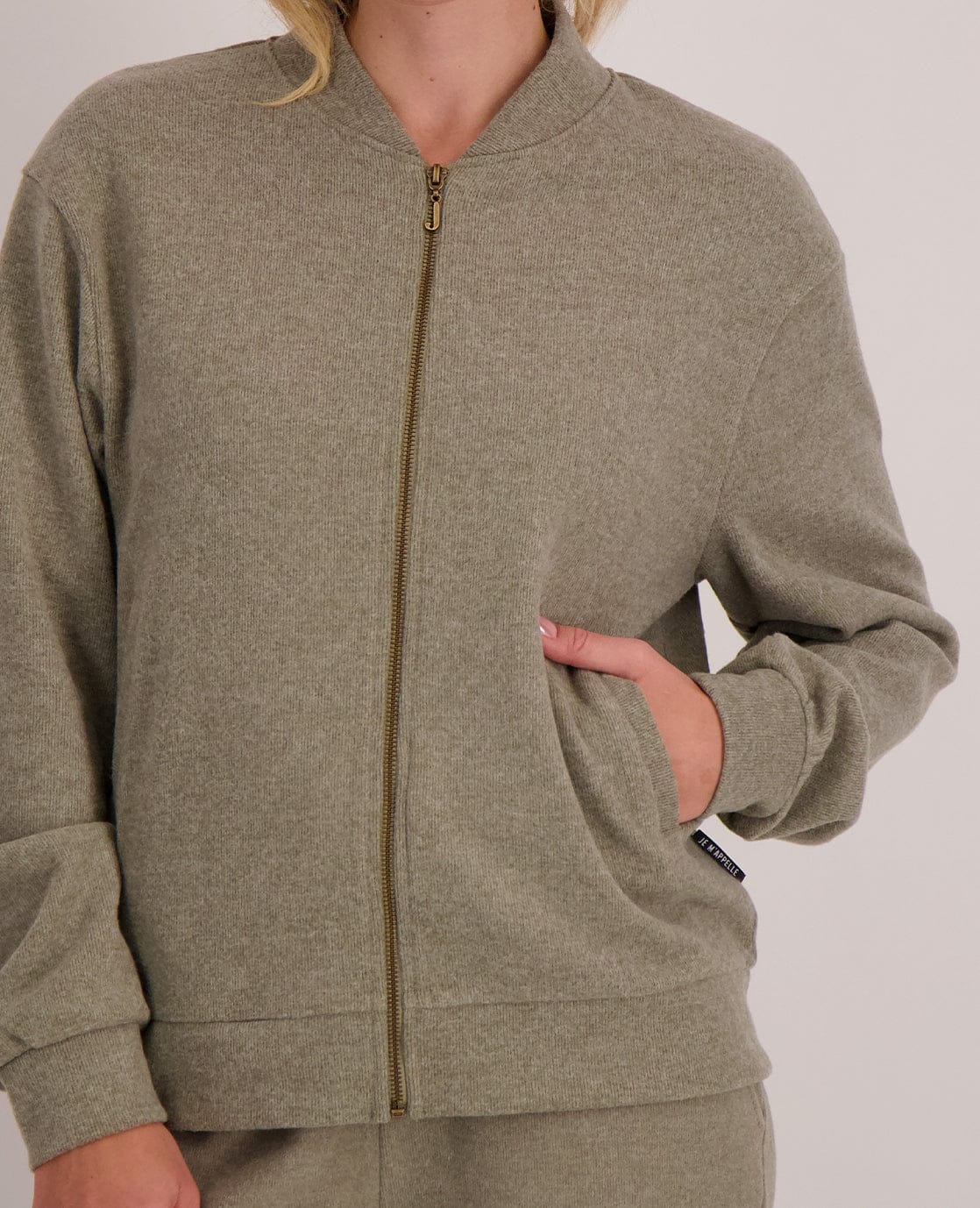 Je m'appelle Jassen Cardigan Zipper | Sage Green