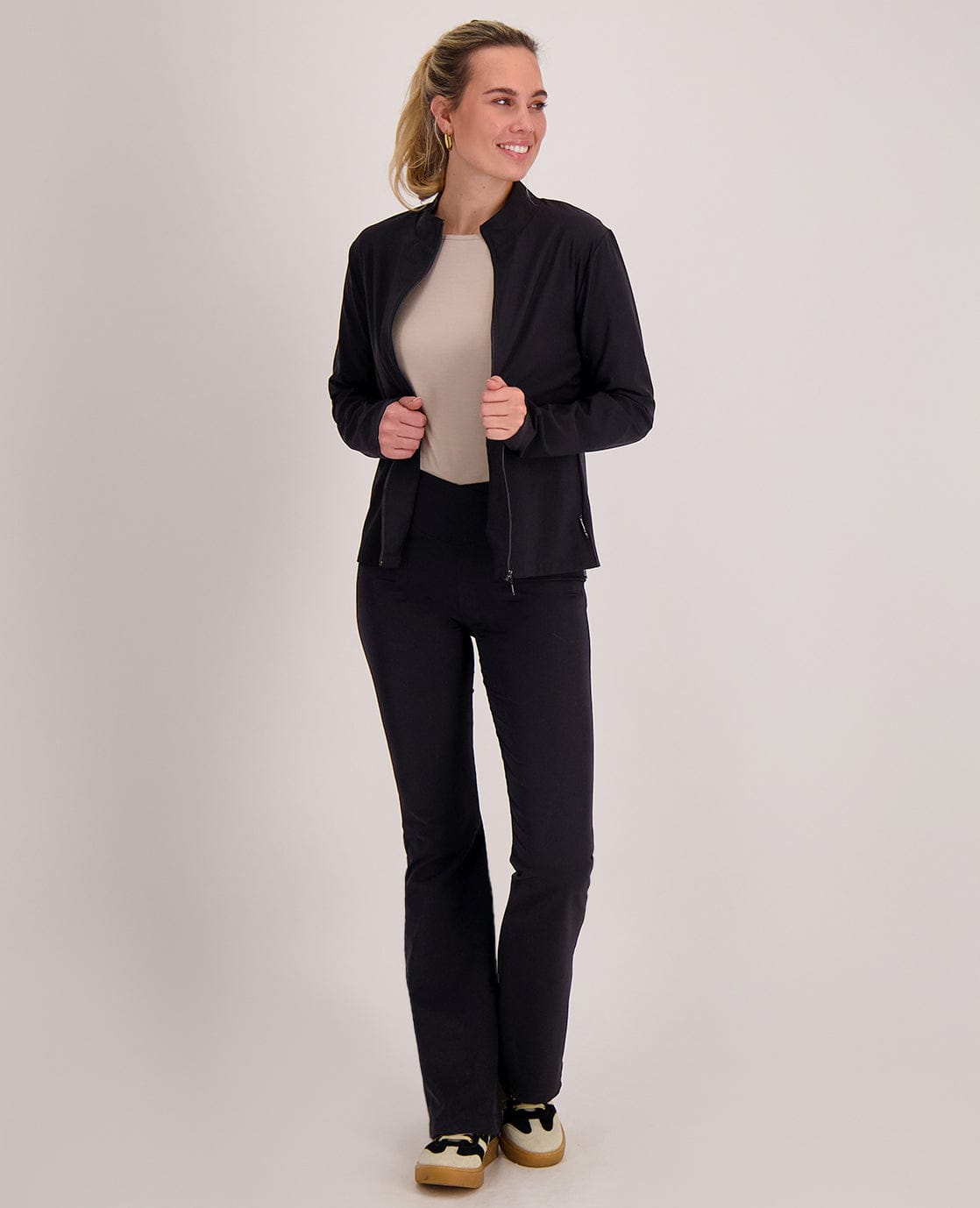 Je m'appelle Broeken Pant Flare Sports Travel | Zwart