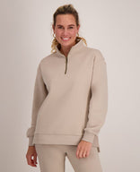 Je m'appelle Tops Dark Greige / XS Sweater Collar Zipper | Dark Greige