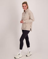 Je m'appelle Tops Sweater Collar Zipper | Dark Greige