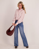 Je m'appelle Tops Blouse Jacquard | Soft Pink