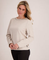 Je m'appelle Tops Sweater Studs | Dark Greige