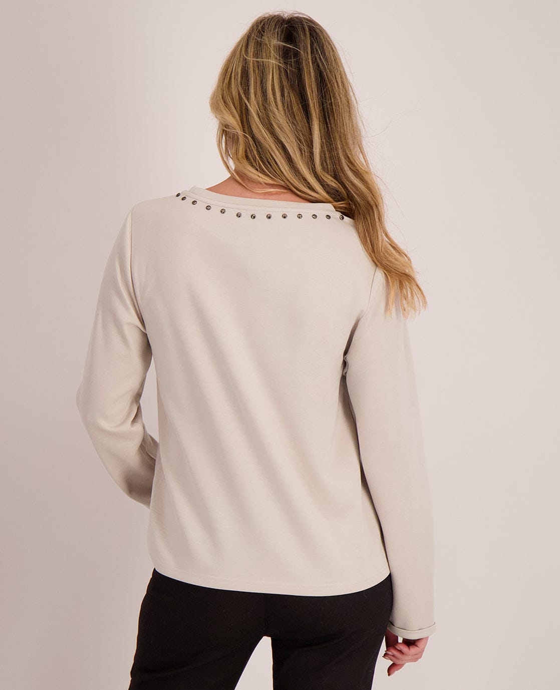 Je m'appelle Tops Sweater Studs | Dark Greige