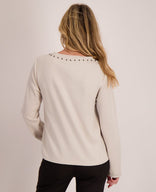 Je m'appelle Tops Sweater Studs | Dark Greige